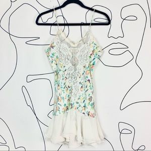 Vintage Victoria’s Secret Gold Label Lace Ruffle Trim Floral Slip Lingerie